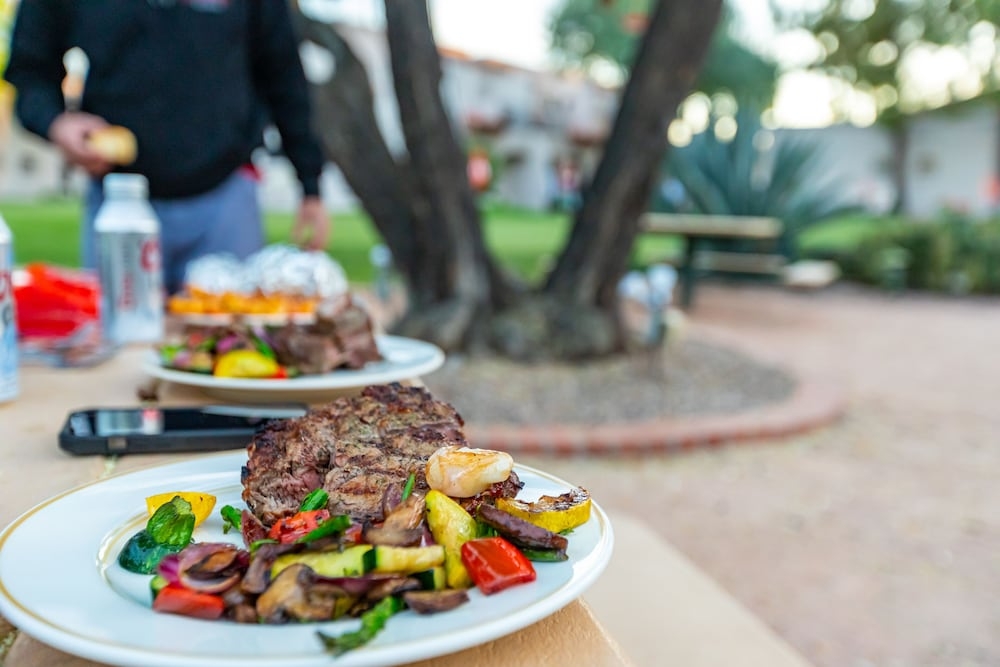 屋外ダイニングエリア