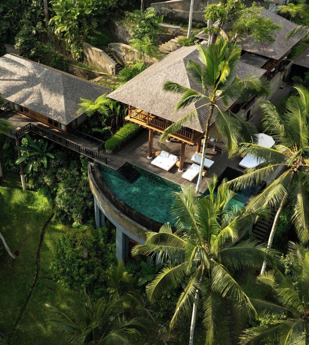 バリの森に包まれて、 バリ・ウブドの<br/>ジャングルビュー宿