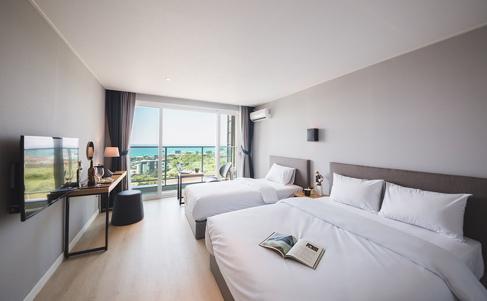 済州島の温水プール付きホテル